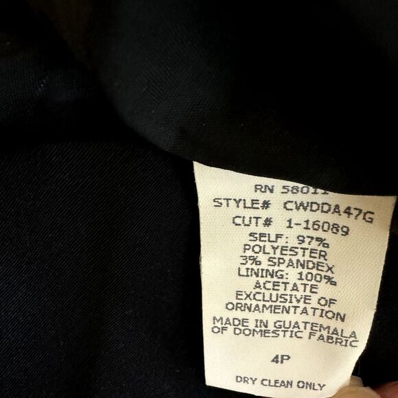 Sangria Petite Beaded Sheath Dress Square Neck Black 4P bv - Picture 10 of 10